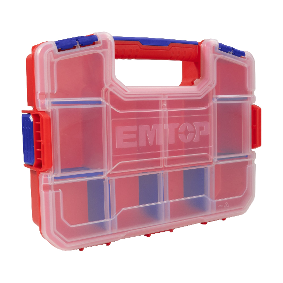 Lot de 2 boîtes de rangement Organiseur en plastique EMTOP 12" Séparateurs amovibles-Lire la description