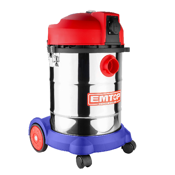 Aspirateur eau et poussière filaire 1400W EMTOP 30L avec accessoires-Lire la description