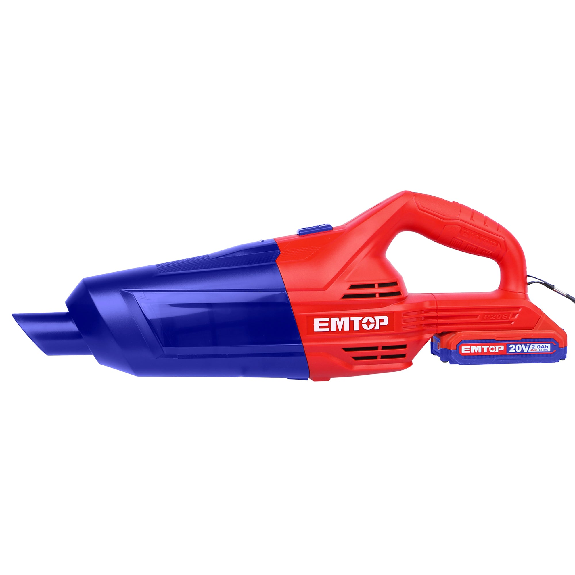 Aspirateur balais EMTOP sans fil 20V batterie et chargeur vendus séparément 7KPa Vpower Bac à poussière de 0,7L avec 3 buses et 3 tubes d'extension-Lire la description