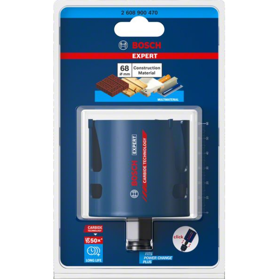 Lochsäge Expert Construction Merial D.68mm Schnitt-T.60mm Power Change Plus-Beschreibung lesen
