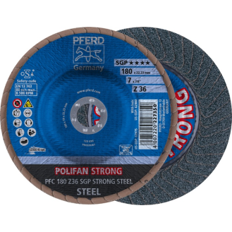 Fächerscheibe POLIFAN Z SGP STRONG STEEL D.180mm K.36 kon.INOX ZK-Beschreibung lesen