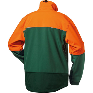 Waldarbeiter-Softshelljacke SANDDORN Gr.L grün/orange-Beschreibung lesen
