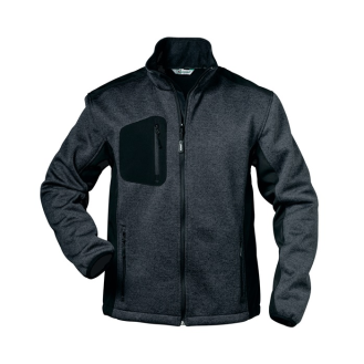 Strick-Flejacke Innsbruck Gr.L(54/56) dunkelgrau melange/schwarz-Beschreibung lesen