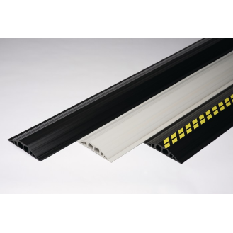 Industriekabelbrücke L1500xB200xH35mm Weich-PVC schw./gelb m.Doppelklebeband-Beschreibung lesen