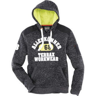 Strickflehoody  Gr.XXL schwarz melange/limette/orange-Beschreibung lesen