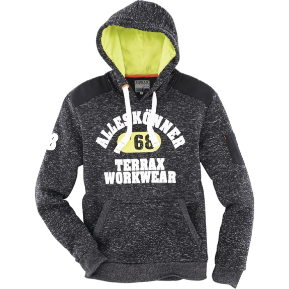 Strickflehoody  Gr.XL schwarz melange/limette/orange-Beschreibung lesen
