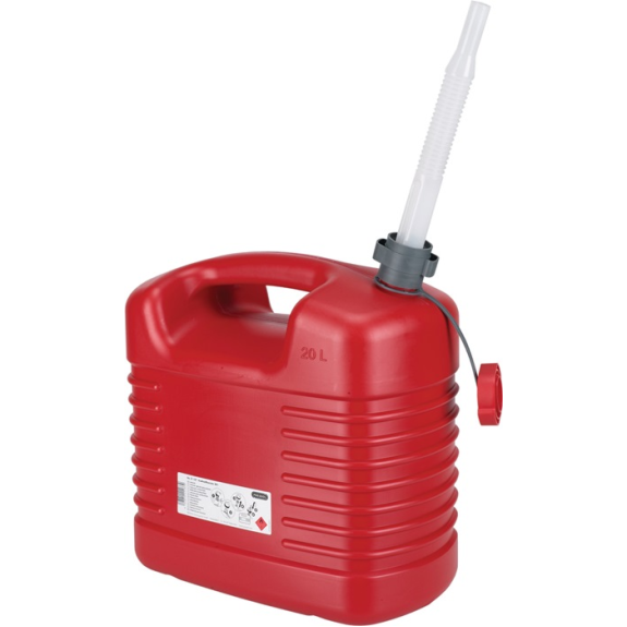 Bidons d'essence Inh.20l rot HDPE L385xL229xH410mm-Lire la description