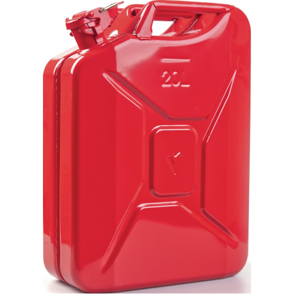 Kraftstoffkanister 20l Feuerrot RAL 3000 Stahlbl.0,9mm L345xB165xH470mm-Beschreibung lesen
