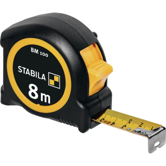 Taschenrollbandmaß BM 100 L.8m B.25mm mm/mm EG II ABS/TPE Metall-Clip-Beschreibung lesen