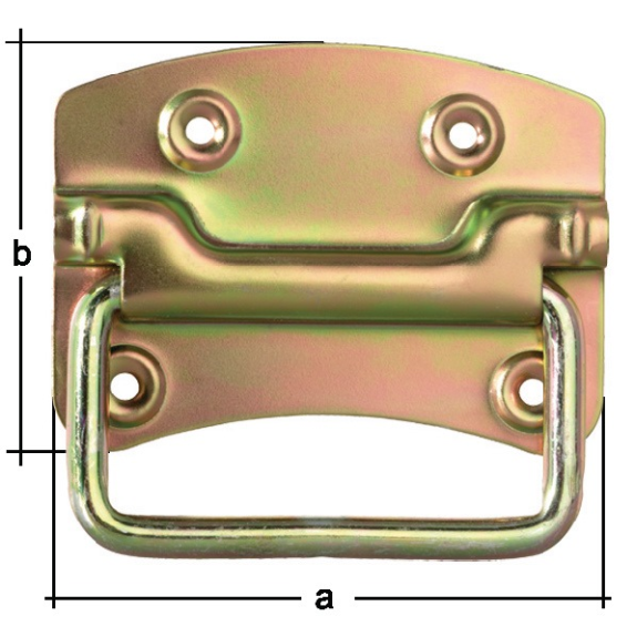 Kistengriff Höhe74mm Breite80mm STA galv.gelb verz.Löcher 4-Beschreibung lesen