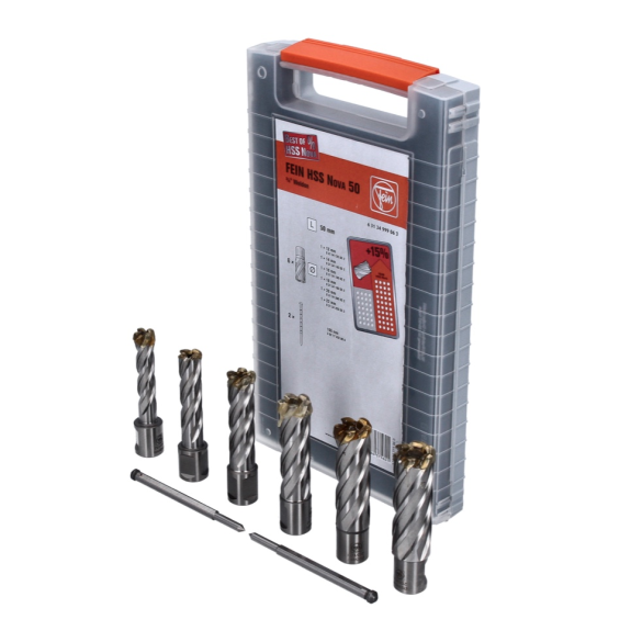 Kernbohrersatz HSS 8-teilig 12-22mm Kernbohrersatz HSS 8-teilig 12-22mm-Beschreibung lesen
