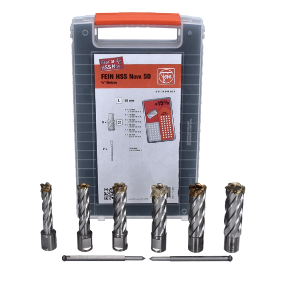 Kernbohrersatz HSS 8-teilig 12-22mm Kernbohrersatz HSS 8-teilig 12-22mm-Beschreibung lesen
