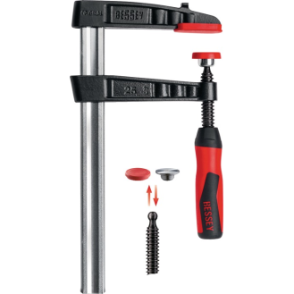 Temperguss-Schraubzwinge TG-2K Spann-W.1000mm A.175mm 2K-Griff 32x10mm-Beschreibung lesen