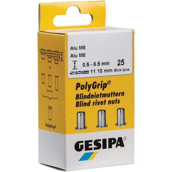 Blindnietmutter PolyGrip Nietschaft dxl 9x18mm M6 STA 25 St.-Beschreibung lesen