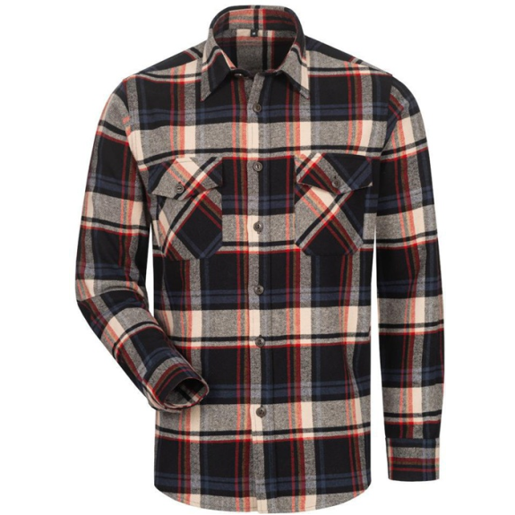 Hemd TURRELL Gr.XXXL schwarz/marine/beige/rot kariert-Beschreibung lesen