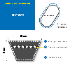 CMW - Correa trapezoidal para motocultor 3LK-350 longitud :889mm - 35inch con cubierta seca y cable Kevlar