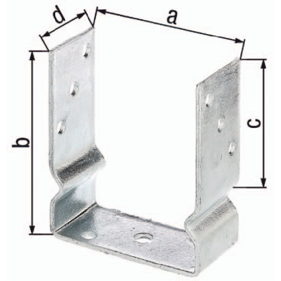U-Pfostenträger ETA-10/0210 121x150x100x60mm TZN z.Aufschr. U-Pfostenträger ETA-10/0210 121x150x100x60mm TZN z.Aufschr.-Beschreibung lesen