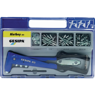 Blindnietsortiment Nietboy 135tlg.Zange NTS u.Blindniete D.4mm i.Ku.-Koffer-Beschreibung lesen