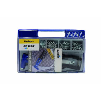 Blindnietsortiment Nietboy 135tlg.Zange NTS u.Blindniete D.4mm i.Ku.-Koffer-Beschreibung lesen