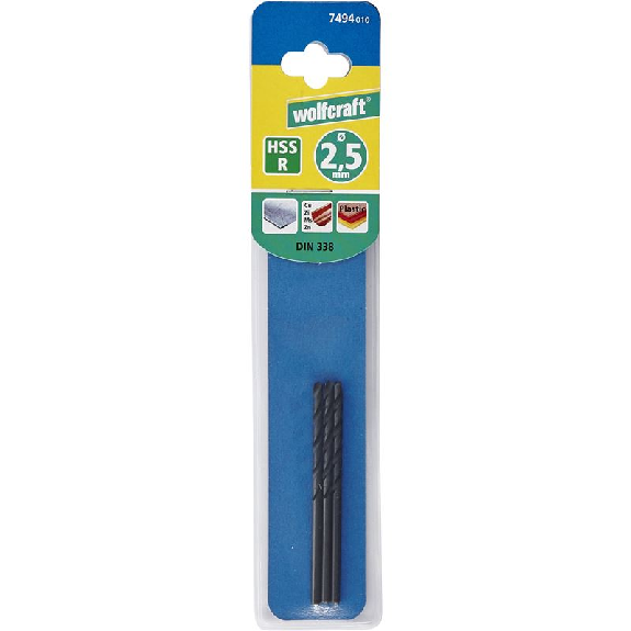 Broca para metal HSS, FL,   2,5 x 57 mm-Leer más