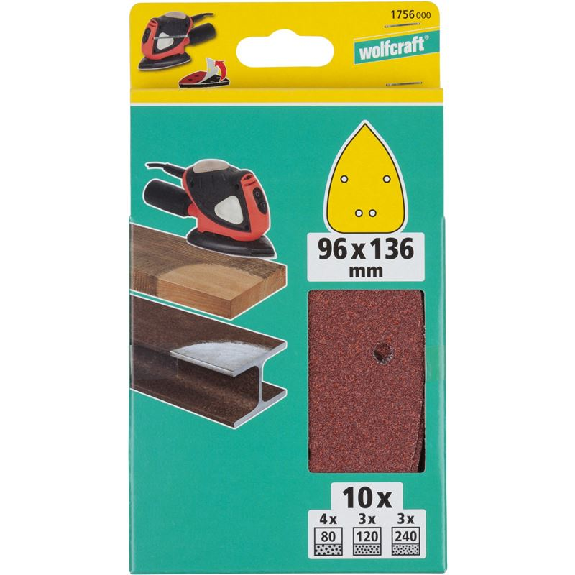 1 juego de hojas abrasivas adhesivas de 10 piezas 96x136 mm-Leer más