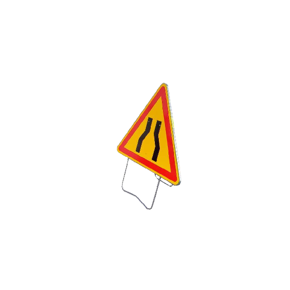 Panneau AK3 temporaire - chaussée rétrécie Panneau AK3 temporaire - chaussée rétrécie-Lire la description