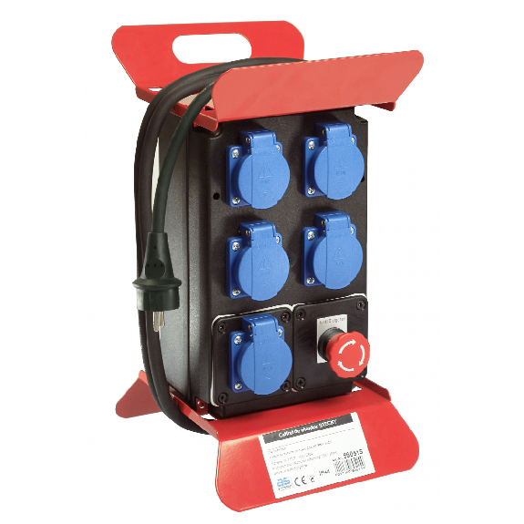 Coffret de chantier IP44 - 5 prises de courant NF à clapet Coffret de chantier IP44 - 5 prises de courant NF à clapet-Lire la description