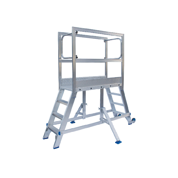 Plateforme Alu entre banches 3 marches 125 x 55 cm Hauteur 0.75 m Plateforme Alu entre banches 3 marches 125 x 55 cm Hauteur 0.75 m-Lire la description