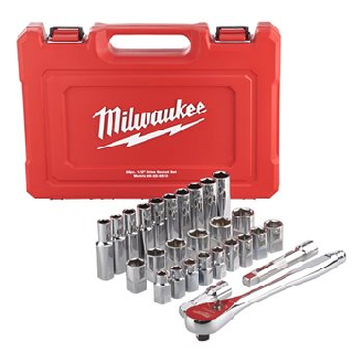 Set bussole a mano da ½ con cricchetto  28pz Milwaukee-Leggi tutto