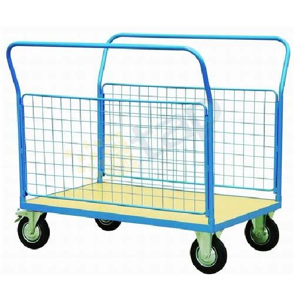 Chariot de manutention avec côtés grillagés-Lire la description