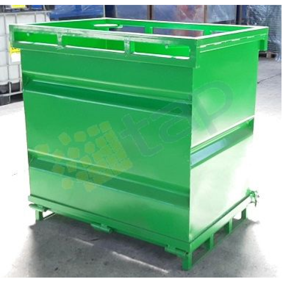 Conteneur à fond ouvrant 500 litres laqué vert-Lire la description