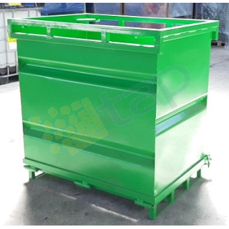Conteneur à fond ouvrant 500 litres laqué vert-Lire la description