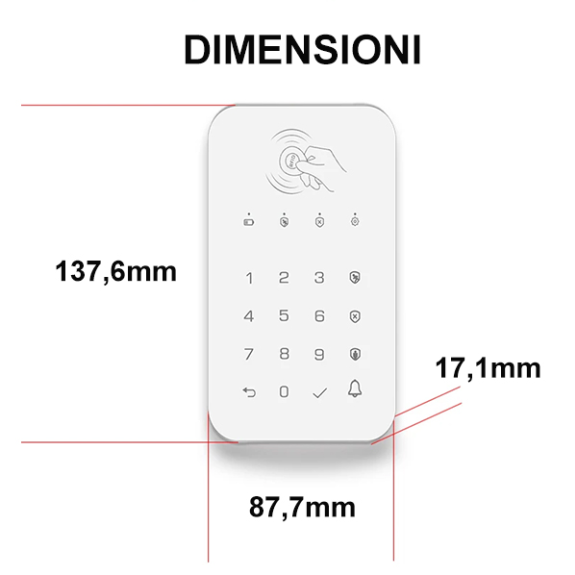 Tastiera wireless per sistema di allarme FR783-Leggi tutto