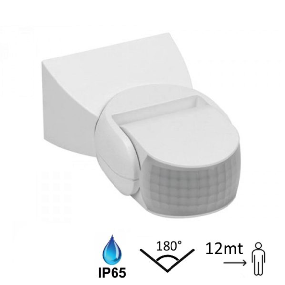 Capteur mural PIR pour lampes 220 VAC - IP65-Leer más