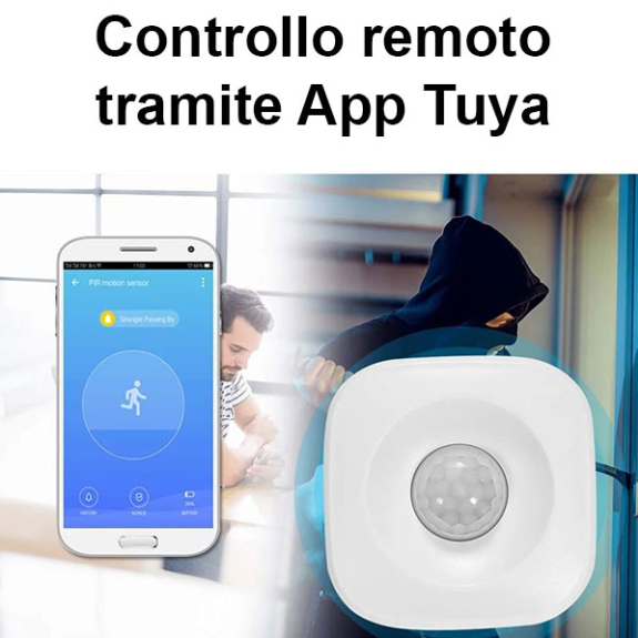Sensore PIR Smart wireless WiFi - TUYA-Leggi tutto