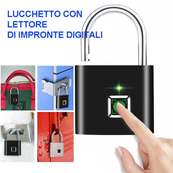Lucchetto con lettore di impronte digitali-Leggi tutto
