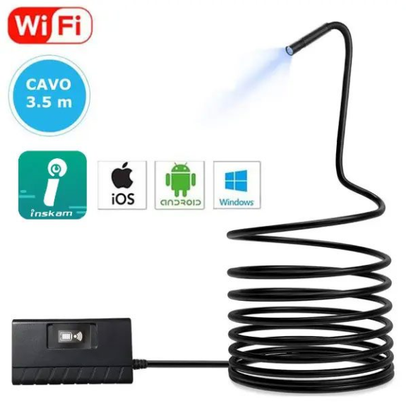 Telecamera Endoscopica Wi-Fi per Smartphone - 5.5mm-Leggi tutto