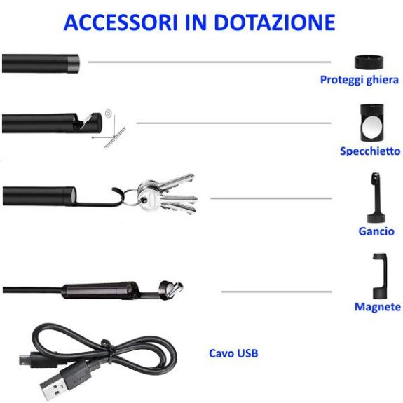 Telecamera Endoscopica Wi-Fi per Smartphone - 5.5mm-Leggi tutto