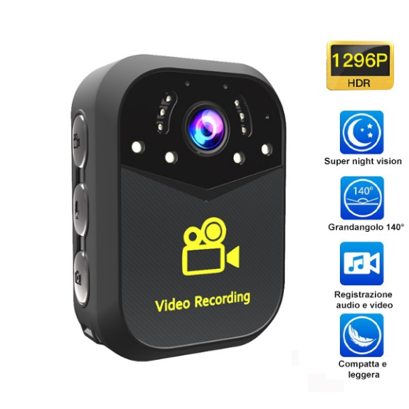 Police Body Camera con display LCD a colori da 2"-Leggi tutto