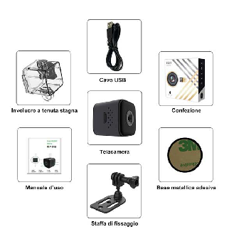 Mini telecamera impermeabile action sport Full HD e Audio-Leggi tutto