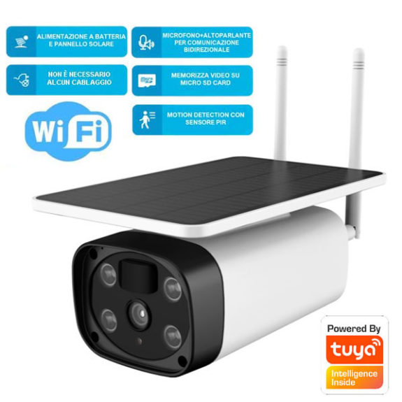 Telecamera WiFi con pannello solare e batteria-Leggi tutto