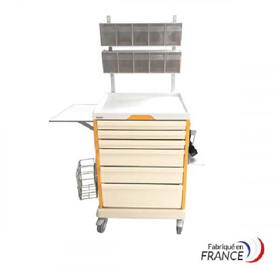 Chariot Novelo d'anesthésie 6 tiroirs avec accessoires-Beschreibung lesen