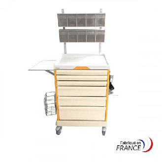Chariot Novelo d'anesthésie 6 tiroirs avec accessoires-Lire la description