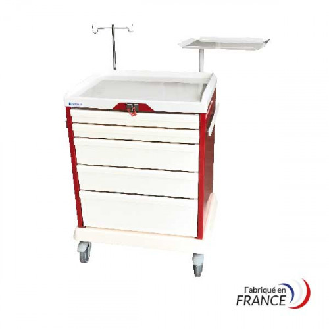 Chariot Novelo d'urgence 5 tiroirs avec accessoires-Lire la description