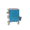 Chariot de soins Mdose éuipé 5 tiroirs bleus Chariot de soins Mdose éuipé 5 tiroirs bleus