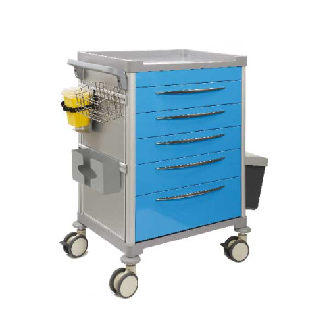 Chariot de soins Mdose éuipé 5 tiroirs bleus-Lire la description