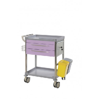 Chariot de soins Mdose équipé 2 tiroirs lavande-Lire la description