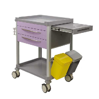 Chariot de soins Mdose équipé 2 tiroirs lavande-Lire la description