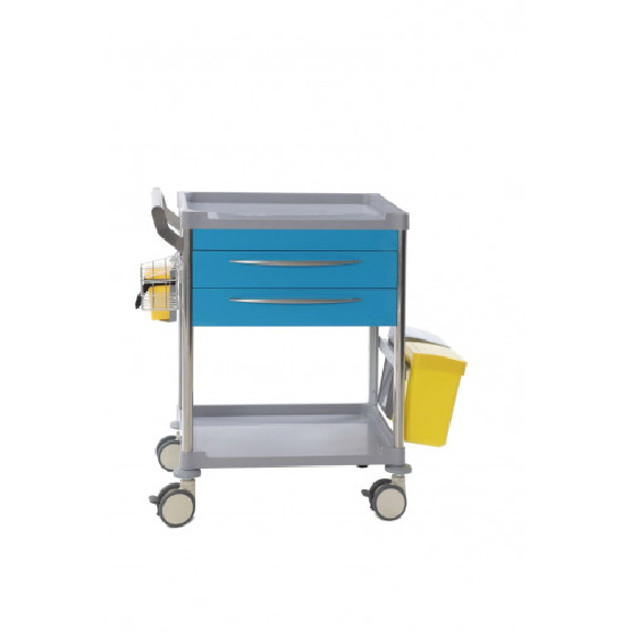 Chariot de soins Mdose équipé 2 tiroirs bleus Chariot de soins Mdose équipé 2 tiroirs bleus-Lire la description