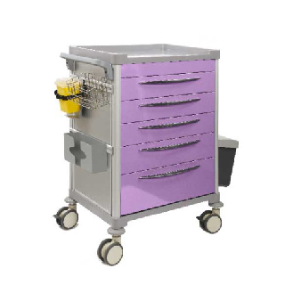 Chariot de soins Mdose équipé 5 tiroirs lavande-Lire la description